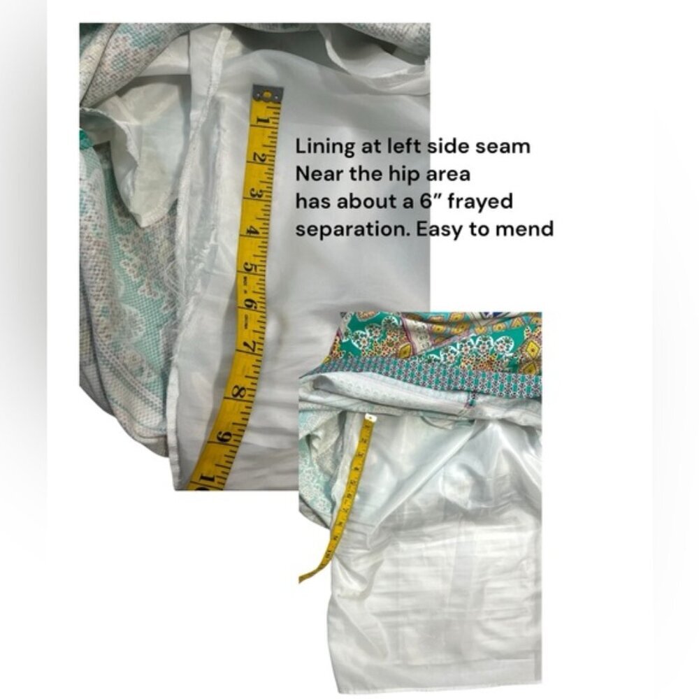 Nine West Dress Keyhole Cutout Sleeveless Aruba/Canary Multi Size 16 - Picture 12 of 16